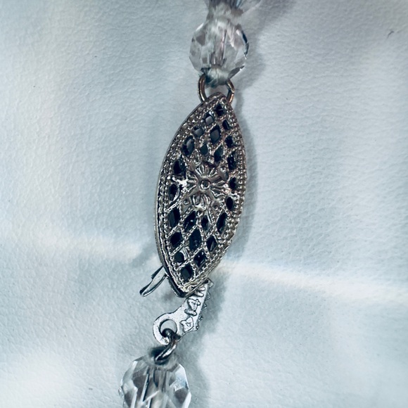 Vintage Handmade Swarovski Crystal Necklace & Earrings Matching Jewelry set 14k - Picture 5 of 16